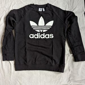 Adidas logo sweatshirt (aka trefoil crewneck sweatshirt), black, never worn